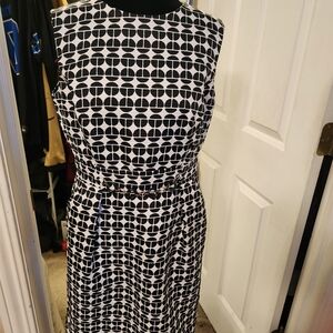 Life Is Good Black and White Patterned Midi Dress